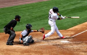 John Auville, Eric Bickel, and Jason Bishop - The Sports Junkies_ radio advertising with image of baseball batter