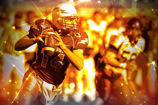 Colin Cowherd radio advertising with abstract image of football player