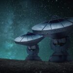 SiriusXM radio advertising image of two huge satellite dishes