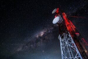 SiriusXM radio advertising with image of radio tower 